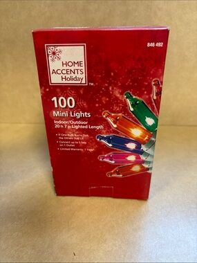 Home Accents 20ft 7 Inches 100 Multi-Colored Incandescent Mini Lights In/out